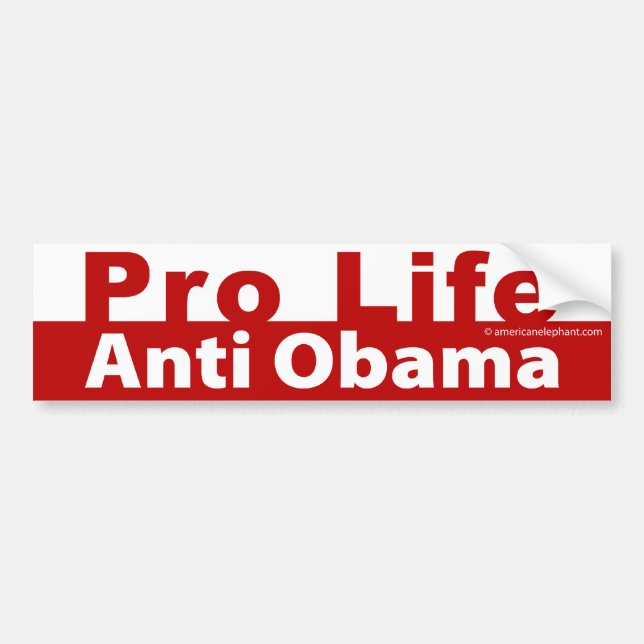 Pro liv Anti Obama Bildekal (Framsidan)