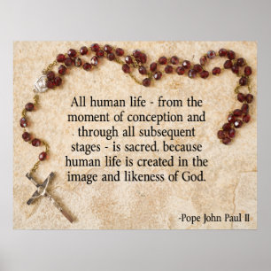 Pro-Liv för Pope John Paul Poster