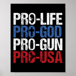 Pro Liv Gud Vapen USA Konservativ Republikan Pro A Poster