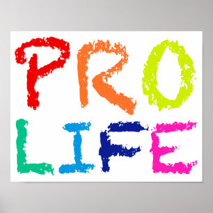 "PRO LIV" (I REGNBÅGEKRITOR) POSTER