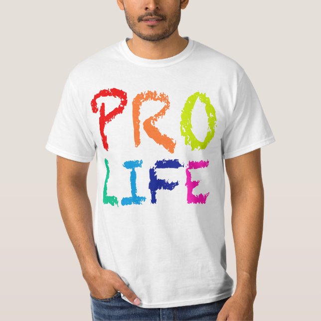 "PRO LIV" (I REGNBÅGEKRITOR) T-SHIRT (Framsida)