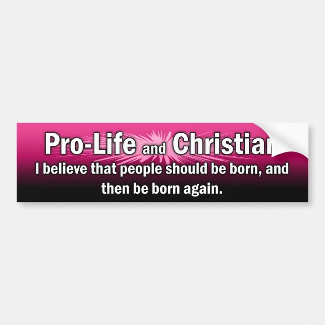 "Pro-Liv och kristen" bildekal (rosor) (Framsidan)
