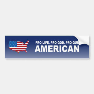 Pro-liv. Pro-Gud. Pro-Vapen amerikan Bildekal