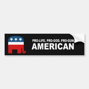 Pro-liv. Pro-Gud. Pro-Vapen amerikan Bildekal