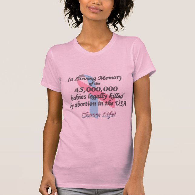 Pro liv T-tröja för liv för abortstatistik Pro Tee Shirt (Framsida)