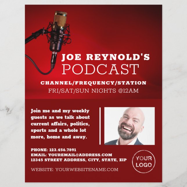 Pro Microphone, Podcaster, Podcast Advertising Reklamblad (Framsidan)