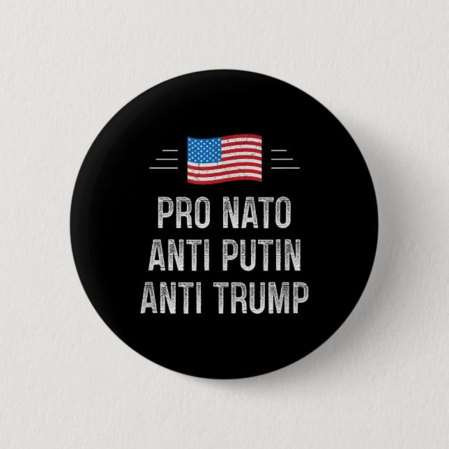 Pro Nato - Anti-Putin - Anti Trump - Retro Stil Knapp (Framsida)