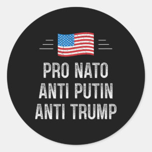 Pro Nato - Anti Putin - Anti Trump - Retro stil - Runt Klistermärke