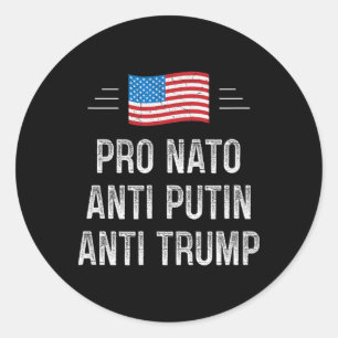 Pro Nato - Anti Putin - Anti Trump - Retro stil - Runt Klistermärke