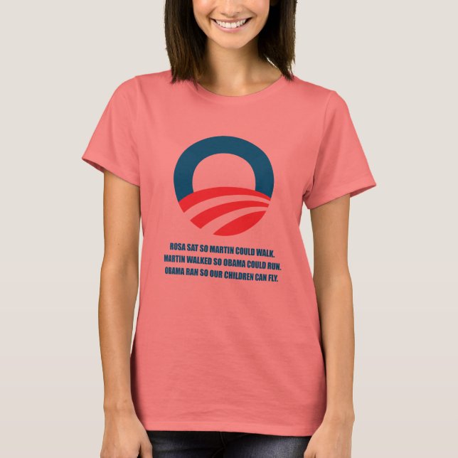 Pro-Obama - MARTIN WALKED SO OBAMA COULD SPRINGA T-shirt (Framsida)