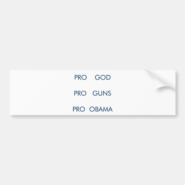 pro obama och vapenbildekal bildekal (Framsidan)