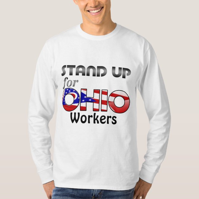 Pro Ohio arbetares rättigheter T Shirt (Framsida)