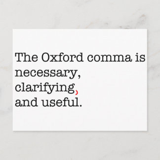Pro-Oxford Comma Vykort
