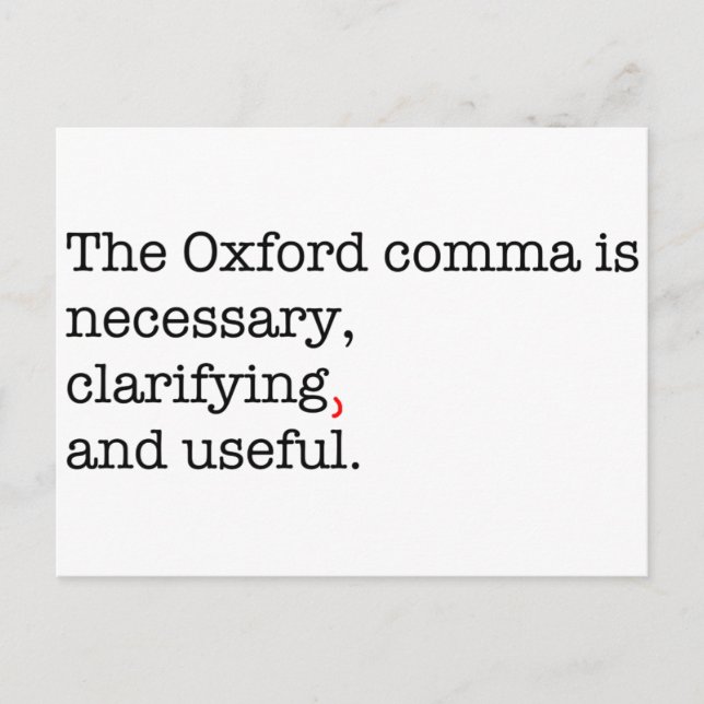 Pro-Oxford Comma Vykort (Framsida)