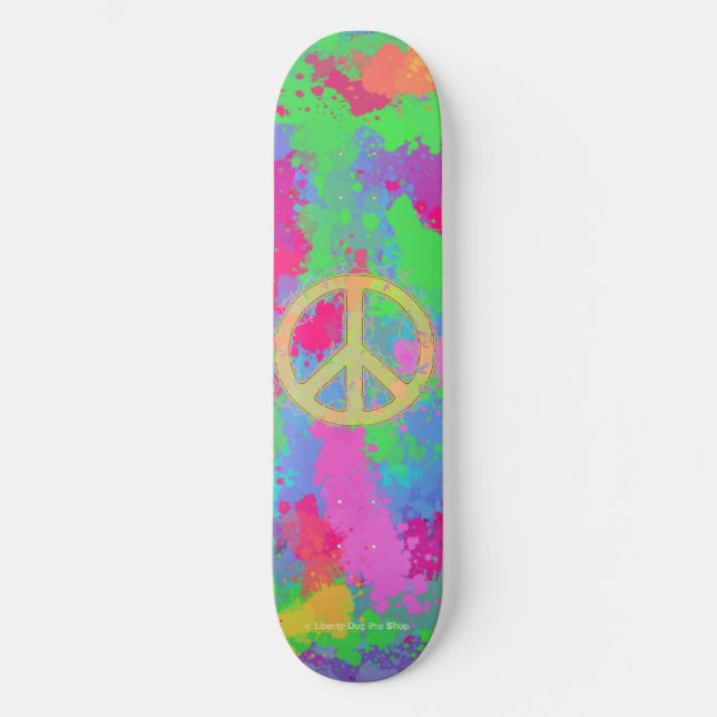 PRO Peace SHREDDER SKATEBOARD - LIBERTY HUND PRO Bräda 20 Cm (Framsida)