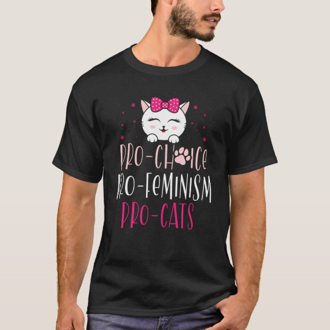 pro-pro feminism pro katt för en feministisk fem t shirt (Framsida)