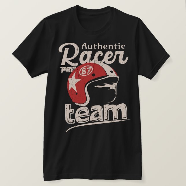 Pro racer authentique Speedway vintage-hjälm T Shirt (Design framsida)