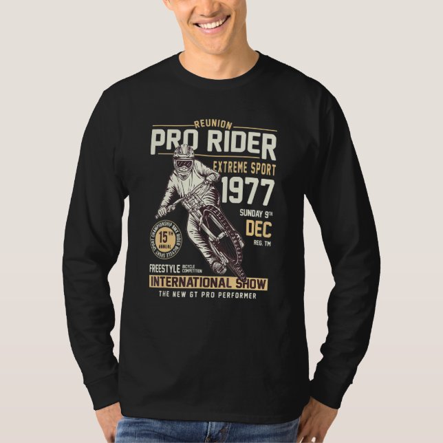 Pro Rider Extreme Sport Bike Riders Bicycle T Shirt (Framsida)