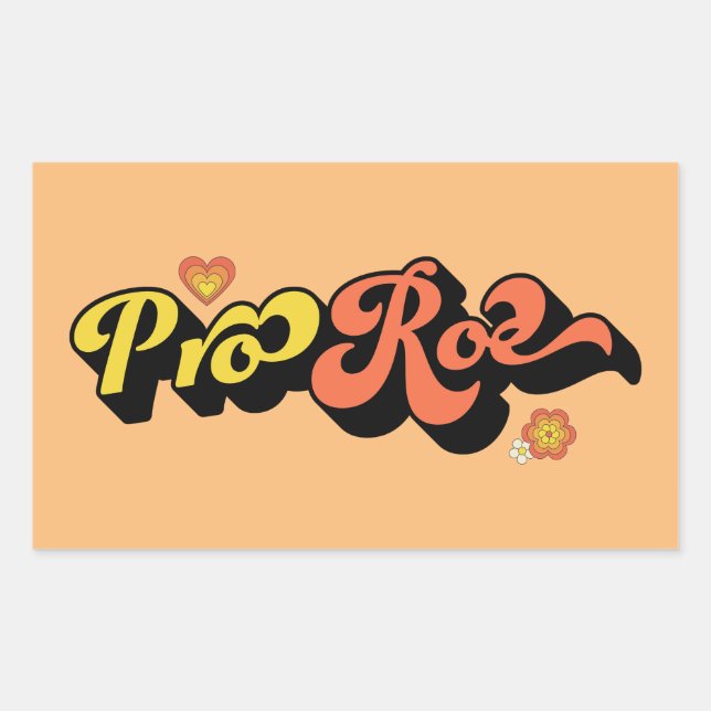Pro Roe Retro Rektangulärt Klistermärke (Framsida)