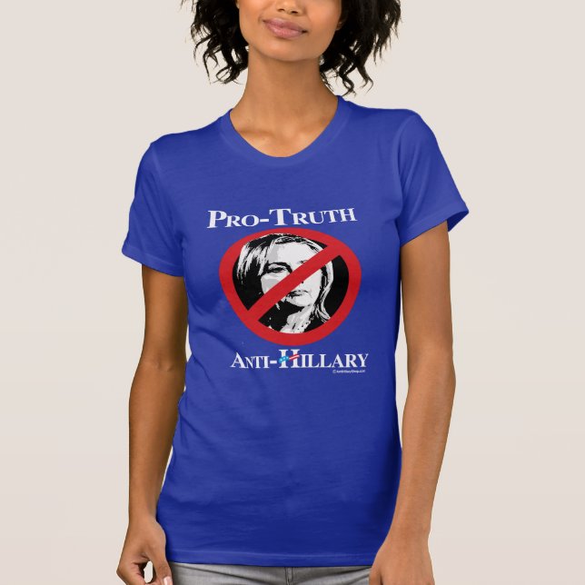 Pro-Sanning Anti-Hillary - Anti Hillary png-vit - Tee (Framsida)