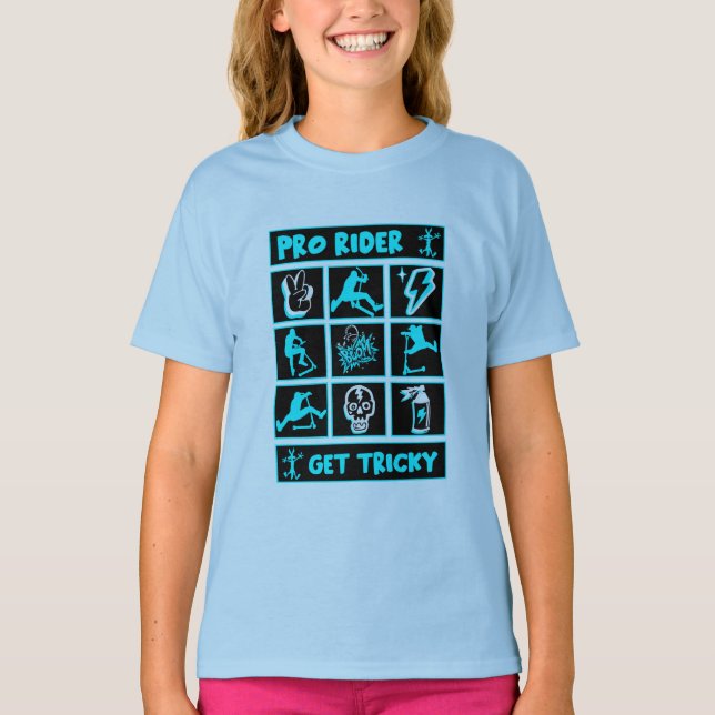 Pro Scooter Free Rider-trick T Shirt (Framsida)