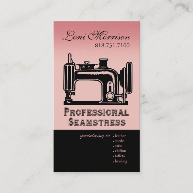 Pro Seamstress: Sömmerska Patternmaker, formgivare Visitkort (Framsida)