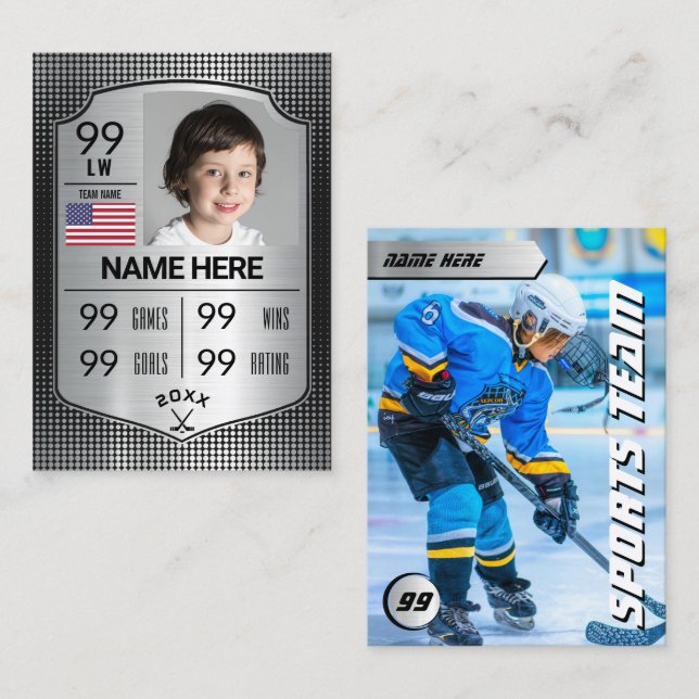 Pro Shield Hockey Trading Card Hockey Player-kort (Fram/baksida)