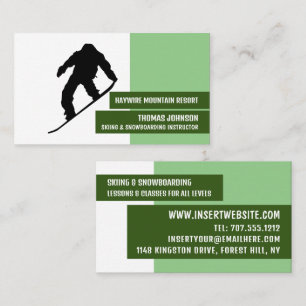 Pro Snowboarder, Skier & Snowboarder Instructor Visitkort