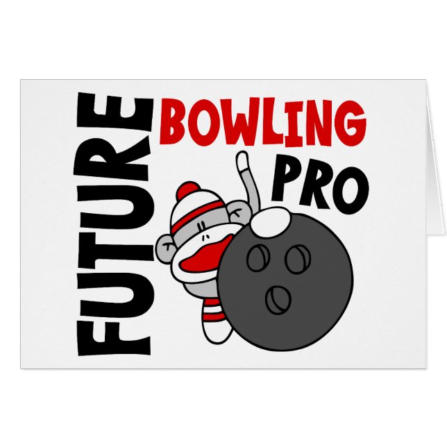 Pro sock monkey för framtida bowling hälsningskort (Framsidan Horizontal)