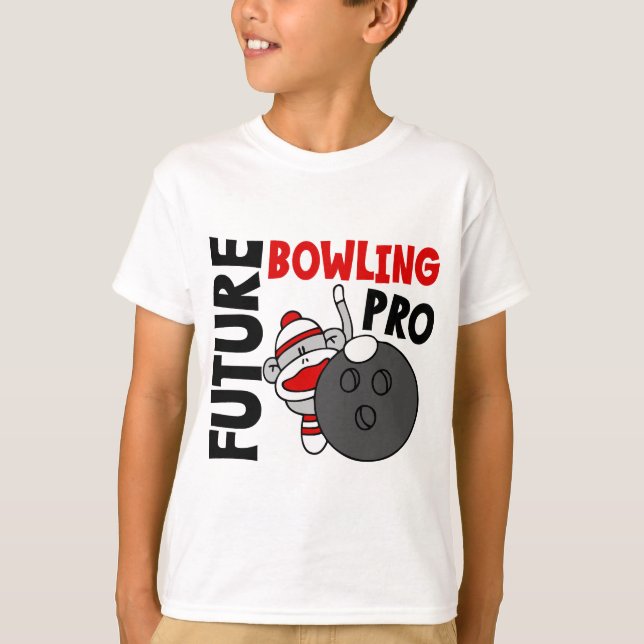 Pro sock monkey för framtida bowling t-shirt (Framsida)