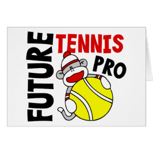 Pro sock monkey för framtida tennis hälsningskort