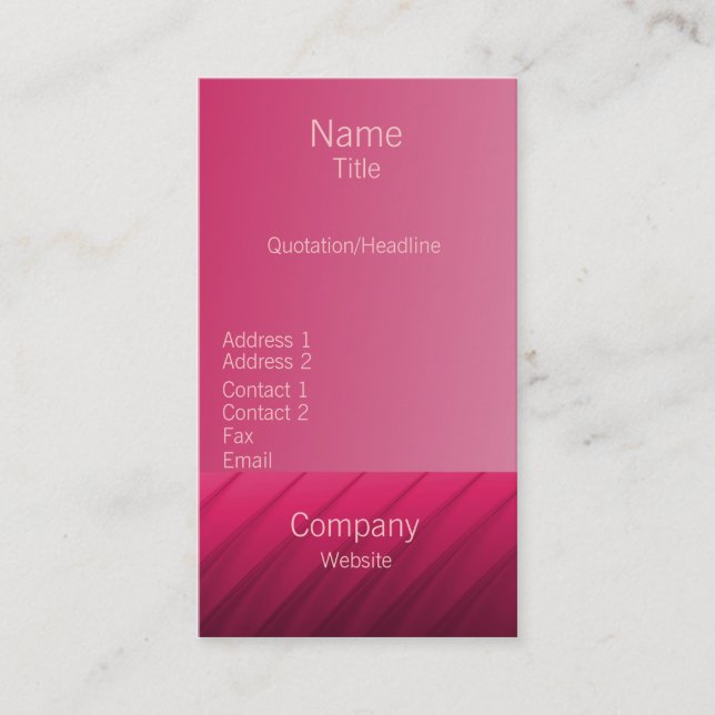 Pro Swirls II-Affärskort, Rosa Visitkort (Framsida)