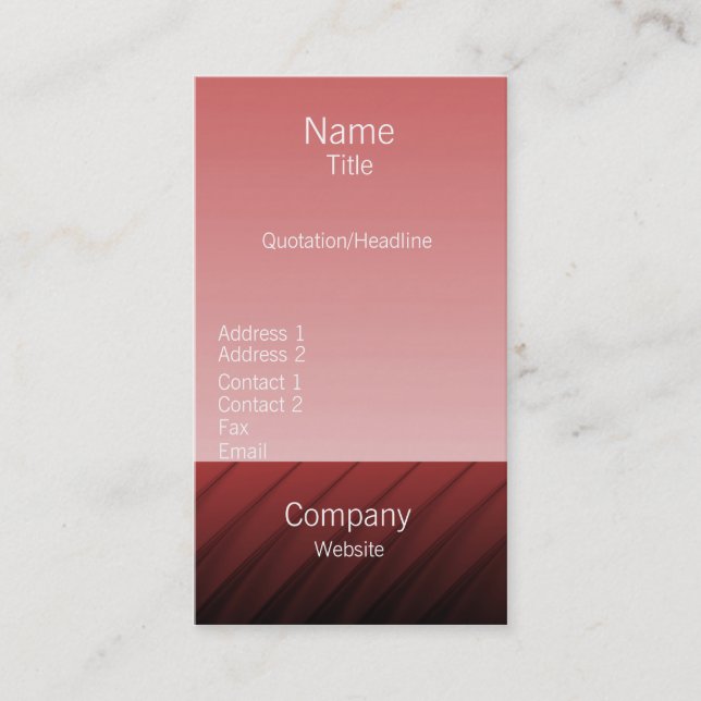 Pro Swirls II-Affärskortet, Maroon Visitkort (Framsida)