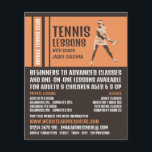 Pro Tennis Player, tennis Lessons/Classes Advert Flygblad<br><div class="desc">Pro Tennis Player,  tennis Lessons/Classes Advertising Flyers by the Affärskort Store.</div>