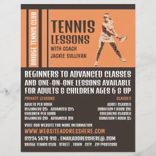 Pro Tennis Player, tennis Lessons/Classes Advert Reklamblad
