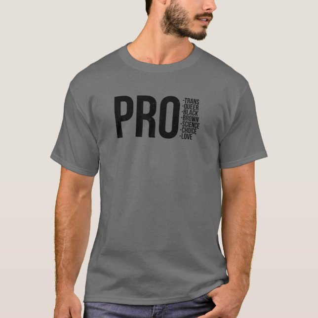 Pro Trans Queer Black Brown Science Choice Kärlek T Shirt (Framsida)