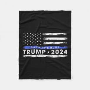 Pro Trump 2024 bakom blå tunn blå linje Fleecefilt