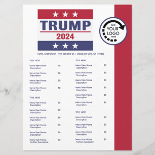 Pro Trump 2024 Logotyp Restaurang Take Away Meny
