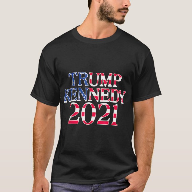 Pro Trump Kennedy Jr 2021 USA flagga Trump Preside T Shirt (Framsida)