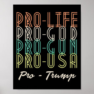 Pro Trump Liv Gud Vapen Republikan Poster