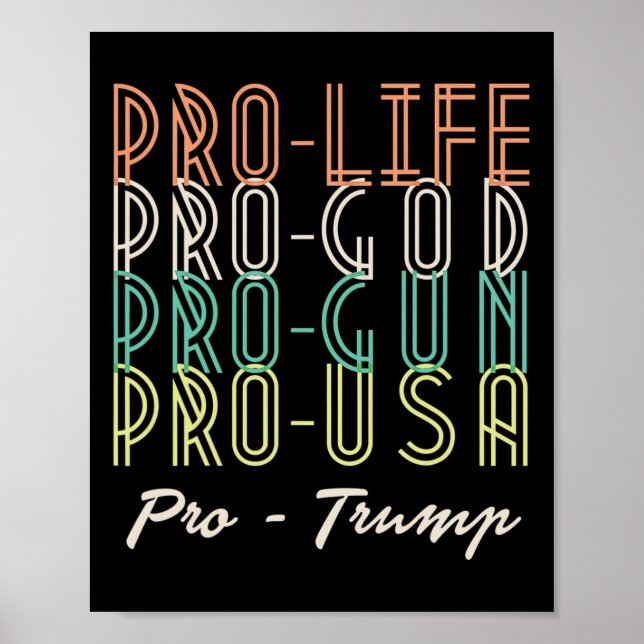 Pro Trump Liv Gud Vapen Republikan  Poster (Framsidan)
