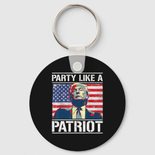 Pro Trump Party som en patriot 4:e juli Indepen Nyckelring
