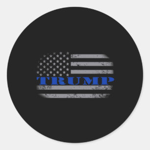 Pro Trump Politisk Amerikansk Flagga T Shirt - Tun Runt Klistermärke