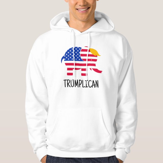 Pro Trump Val 2020 Trumplican Novelty Hoodie (Framsida)
