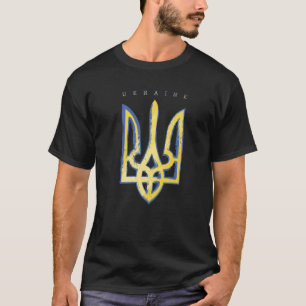 Pro Ukraina Support Flagga Symbol ukrainsk Trident T Shirt