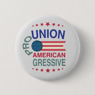 Pro Union, America and Gressive Button Knapp