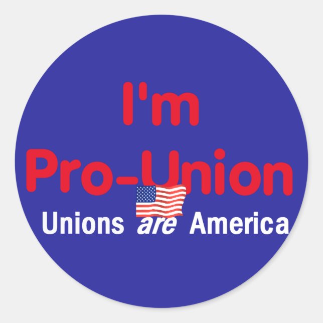 Pro Union Sticker Runt Klistermärke (Framsida)