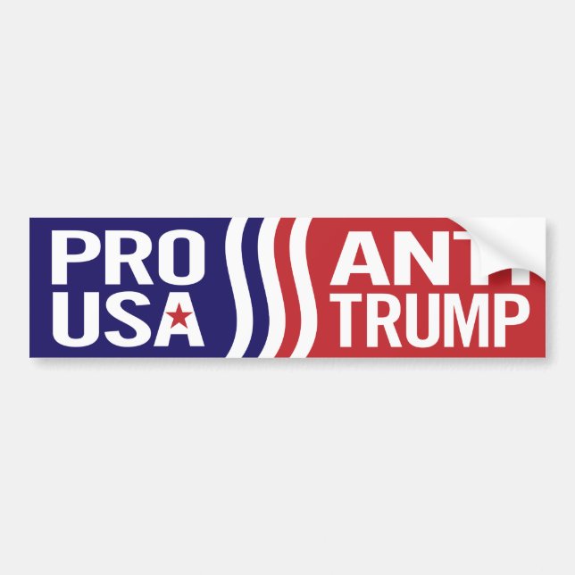 Pro USA/Anti Trump Patriotic Bumper Sticker Bildekal (Framsidan)