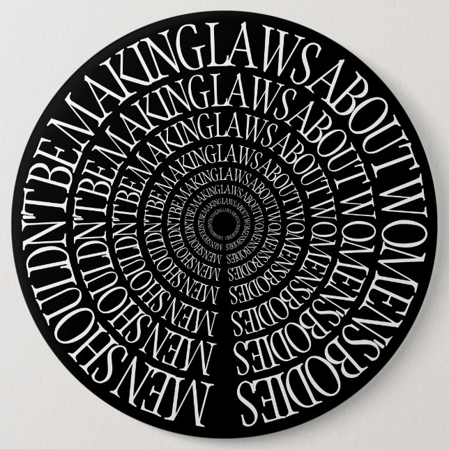 Pro-val - Feministisk svart stift Knapp (Framsida)