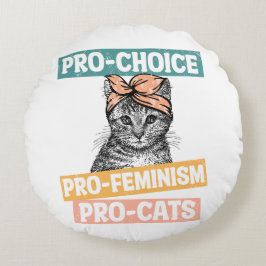 Pro-val för feminism Pro Cats Rund Kudde